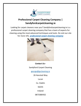 Professional Carpet Cleaning Company