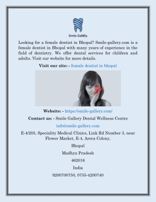 Female Dentist in Bhopal  Smile-gallery.com