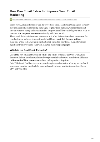 1How Can Email Extractor Improve Your Email Marketing