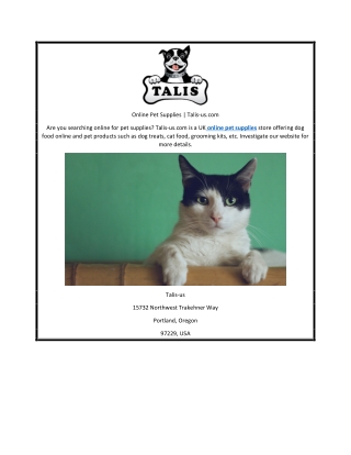 Online Pet Supplies | Talis-us.com