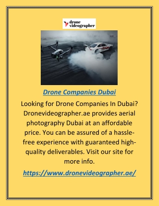 Drone Companies Dubai | Dronevideographer.ae