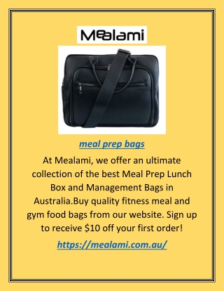 Best Meal Prep and Management Bags in Australia