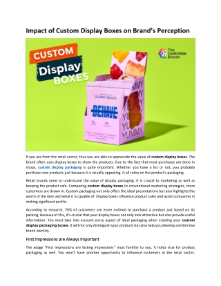 Improve Product Presentation with Custom Display Packaging
