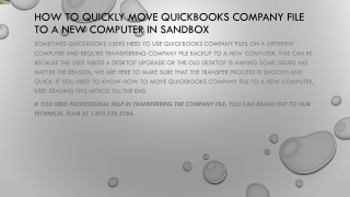 Learn to Move QuickBooks Company File to a New Computer