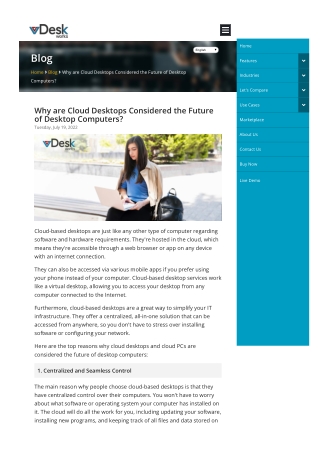 Why are Cloud Desktops Considered the Future of Desktop Computers?