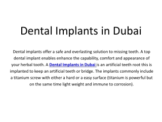 Dental Implants in Dubai