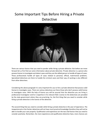 Some Important Tips Before Hiring a Private Detective .pdf