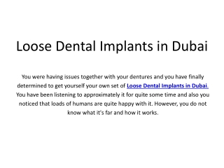 Loose Dental Implants in Dubai