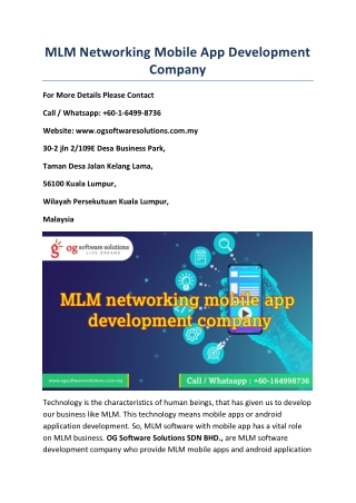 MLM Networking Mobile App Development Company