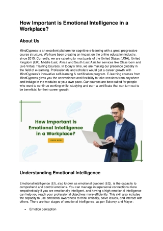 How Important is Emotional Intelligence in a Workplace?