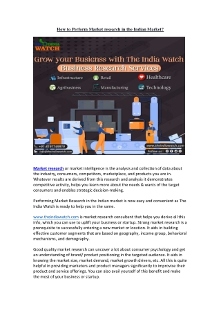 How to Perform Market research in the Indian Market