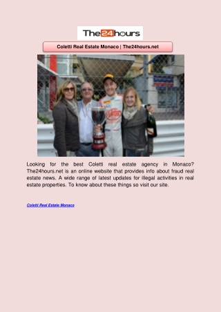 Coletti Real Estate Monaco | The24hours.net
