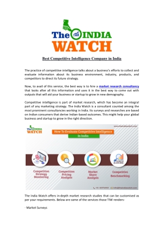 Best Competitive Intelligence Company in India