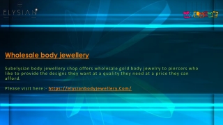 Wholesale body jewellery