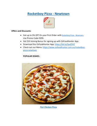 5% Off - Rocketboy Pizza Newtown Menu, NSW