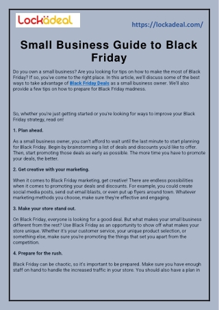 Small Business Guide to Black Friday