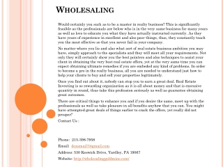 Wholesaling