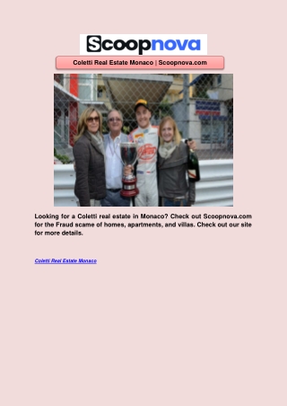 Coletti Real Estate Monaco | Scoopnova.com