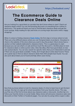 The Ecommerce Guide to Clearance Deals Online