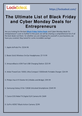 The Ultimate List of Black Friday and Cyber Monday Deals for Entrepreneurs