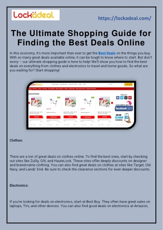 The Ultimate Shopping Guide for Finding the Best Deals Online
