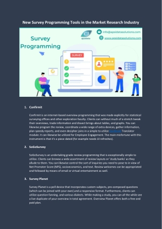 New Survey Programming Tools in the Market Research Industry