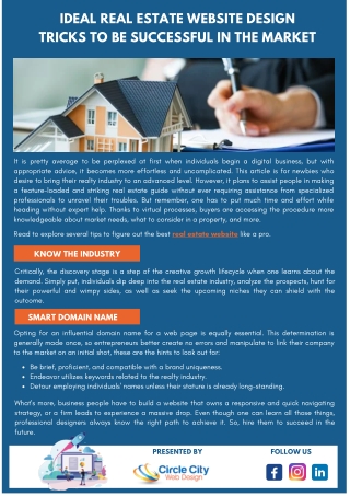 Tricks for Ideal Real Estate Website Design