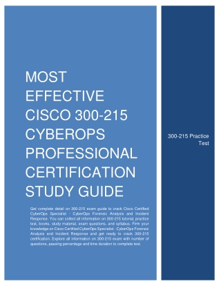 Most Effective Cisco 300-215 CyberOps Professional Certification Study Guide