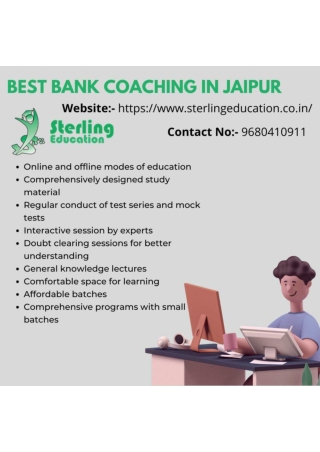 Best Bank Coaching in Jaipur Sterling Education