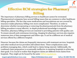 Effective RCM strategies for Pharmacy Billing