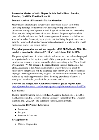 Proteomics Market
