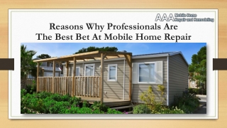 Reasons Why Professionals Are The Best Bet At Mobile Home Repair