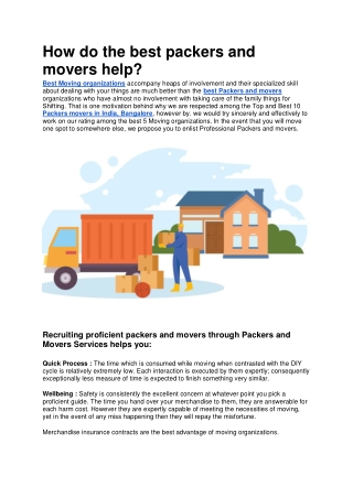 How do the best packers and movers help