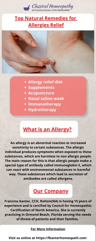 Top Natural Remedies for  Allergies Relief