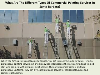 What Are The Different Types Of Commercial Painting Services In Santa Barbara?