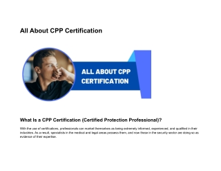 All About CPP Certification