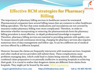 Effective RCM strategies for Pharmacy Billing