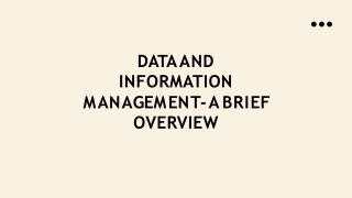 Data and Information Management- A Brief Overview