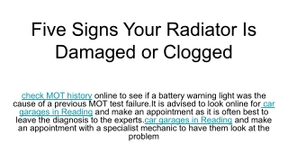 Five Signs Your Radiator Is Damaged or Clogged (1)