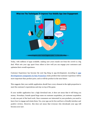 What Are The Techniques To Improve Your Mobile App User Engagement