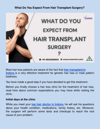 ​What Do You Expect From Hair Transplant Surgery?