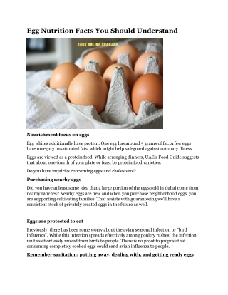 Egg Nutrition Facts You Should Understand