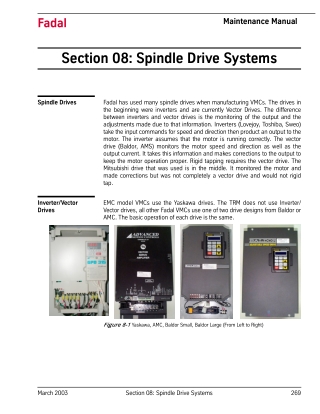 Fadal Spindle Drive and Motor Manual