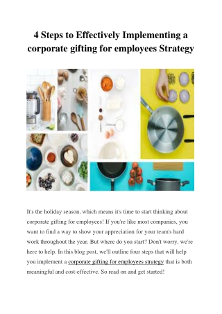 4 Steps to Effectively Implementing a corporate gifting for employees Strategy