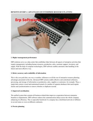 Erp Software Dubai- CloudMesoft