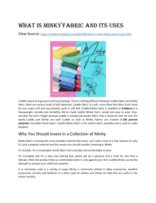 What is Minky Fabric and Its Uses