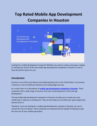 Top Rated Mobile App Development Companies in Houston