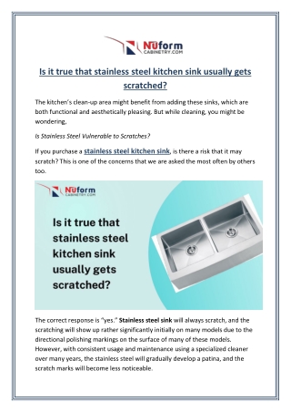 Is it true that stainless steel kitchen sink usually gets scratched?