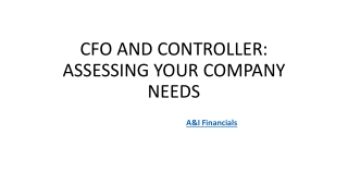 CFO AND CONTROLLER ASSESSING YOUR COMPANY NEEDS