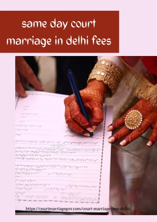 same day court marriage in delhi fees